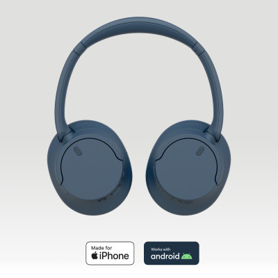 Sony Навушники Over-ear WH-CH720N BT 5.2, ANC, SBC, AAC, Wireless, Mic, Синій