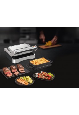 Tefal Гриль прижимний OptiGrill 4in1 Inox, 2100Вт, темп. режимів-4, з`ємні пластини, метал