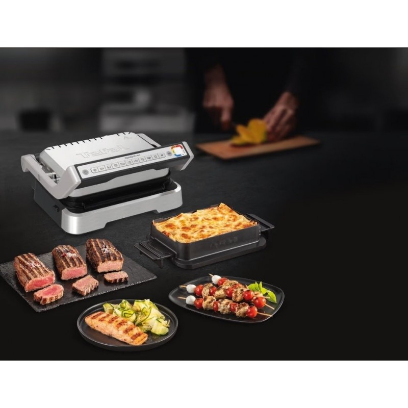 Tefal Гриль прижимний OptiGrill 4in1 Inox, 2100Вт, темп. режимів-4, з`ємні пластини, метал