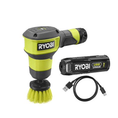 Ryobi Щітка RSCR4-120G акумуляторна 4В USB Lithium, акб 1х2Аг, d 5см, 300об/хв, IPX7, 0.55кг Ryobi Щітка RSCR4-120G акумуляторна 4В USB Lithium, акб 1х2Аг, d 5см, 300об/хв, IPX7, 0.55кг