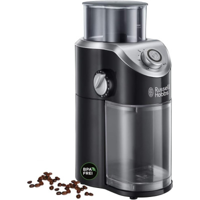 Russell Hobbs Кавомолка жорнова Classic, 140Вт, об'єм зерен-100г, регул.ступеню помолу, пластик, чорний
