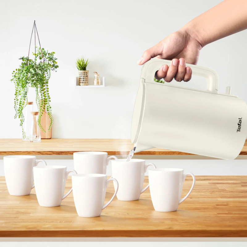 Tefal Електрочайник Thermo Protect, 1.5л, пластик, нержавіюча сталь, світло-бежевий