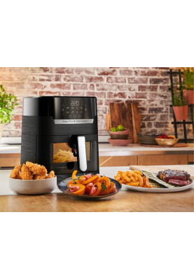 Moulinex Мультипіч Easy Fry&Grill Window, 1550Вт, чаша-4.2л, сенсорне керув., 8 програм, з віконцем, пластик, чорний