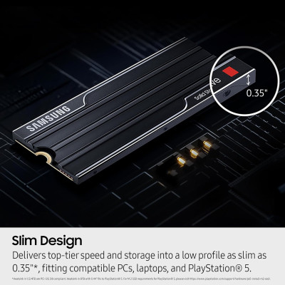 Samsung Накопичувач SSD Samsung M.2 1TB PCIe 5.0 9100PRO+ радіатор
