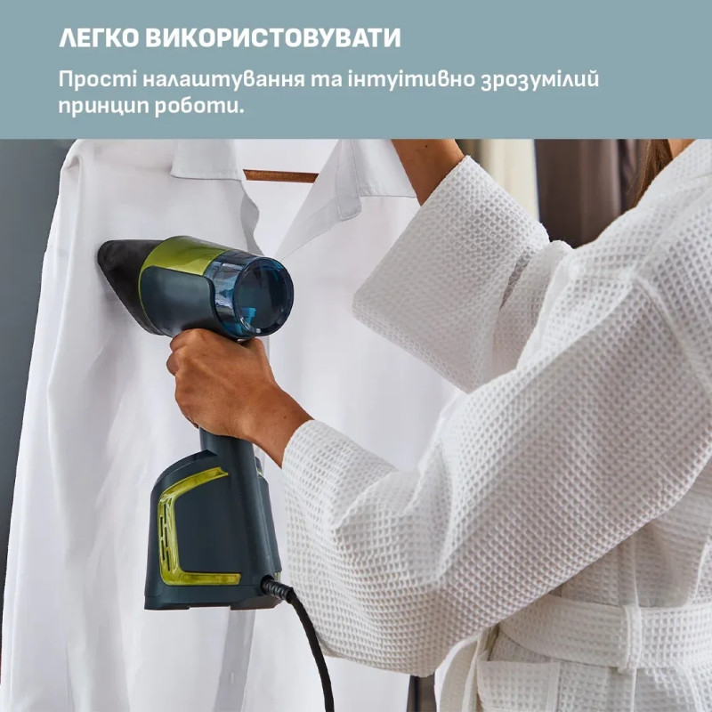Tefal Відпарювач компактний AeroSteam, 1400Вт, 100мл, постійна пара - 20гр, чорно-зелений
