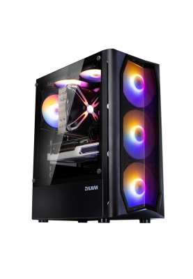 Zalman Корпус N4 REV.1, з БЖ ZM700-TXII, MidT, 1xUSB2.0, 2xUSB3.0, 3x140мм, 3x120мм RGB, скло (бічна панель), чорний