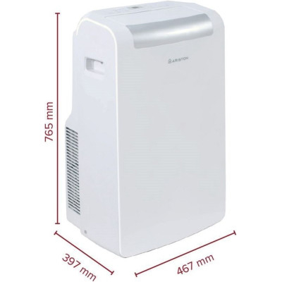Ariston Кондиціонер мобільний Mobis Plus 10 20м2 on/off 10000BTU 3.1кВт A/- R290 білий Ariston Кондиціонер мобільний Mobis Plus 10 20м2 on/off 10000BTU 3.1кВт A/- R290 білий