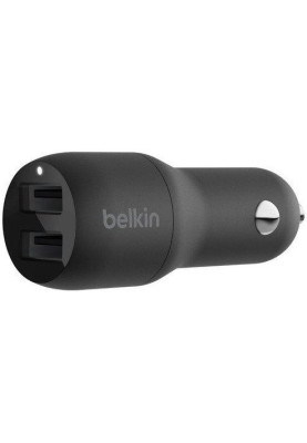 Belkin Автомобільний ЗП Car Charger 24W Dual USB-A, USB-A - MicroUSB, 1m, black