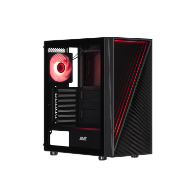 2E Gaming Корпус Infinity G205A без БЖ 2xUSB3.0, 1xUSBType-C, 1x120мм ARGB, 2x120мм, VGA 345мм, LCS ready, TG Side Panel, ATX, чорний