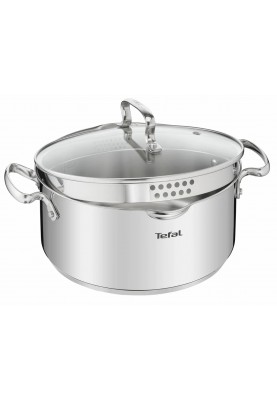 Tefal Каструля DUETTO, 5л, з кришкою, нержавіюча сталь, скло