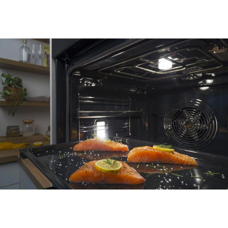 Gorenje Духова шафа електрична, 77л, A+, пара, дисплей, готування на різних рівнях, нерж
