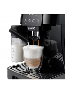 Delonghi Кавомашина Magnifica Start, 1.8л, зерно+мелена, автомат.капуч, дисплей, авторецептів -4, чорний