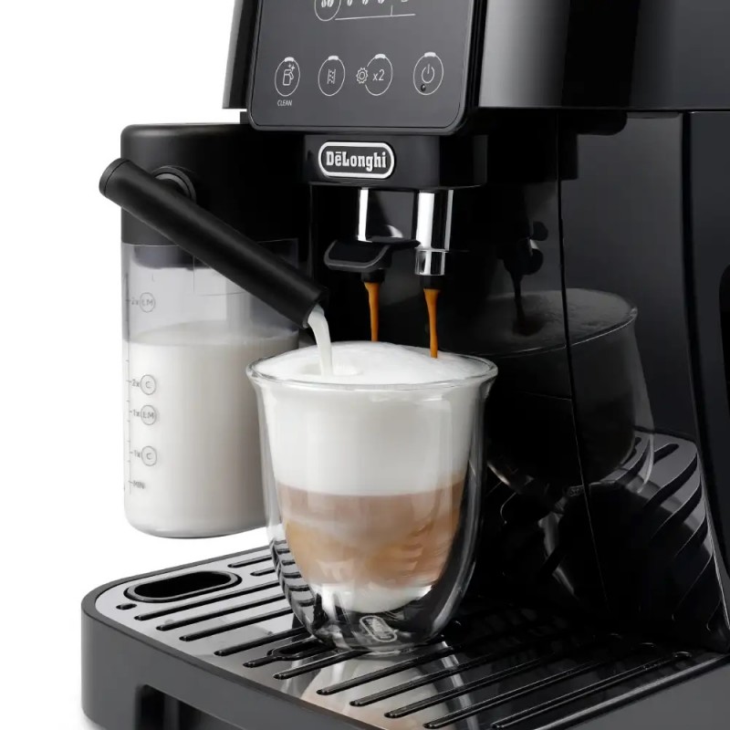 Delonghi Кавомашина Magnifica Start, 1.8л, зерно+мелена, автомат.капуч, дисплей, авторецептів -4, чорний