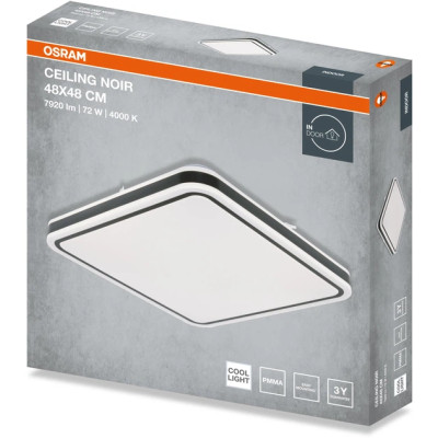 Osram Світильник НСП CEILING NOIR 48x48см Square 72 W 4000 К Osram Світильник НСП CEILING NOIR 48x48см Square 72 W 4000 К