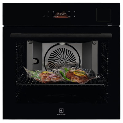 Electrolux Духова шафа електрична, 70л, А++, пара, дисплей, конвекція, ф-ція пароварки, телескопічні напрямні, чорний