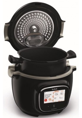 Tefal Мультиварка скороварка Cook4me Touch, 1600Вт, чаша-6л, сенсорне керування, 13 програм, управл. смартф., метал, пластик, чорний