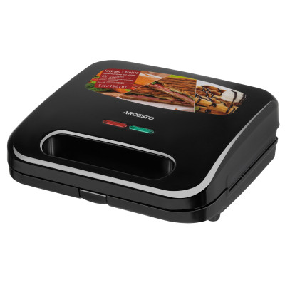 ARDESTO Мультимейкер 700Вт, алюміній, 3 пластини, корпус-пластик, чорний