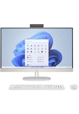 HP Комп'ютер персональний моноблок All-in-One 27" FHD IPS AG, Intel i3-N300, 8GB, F512GB, UMA, WiFi, кл+м, DOS, білий