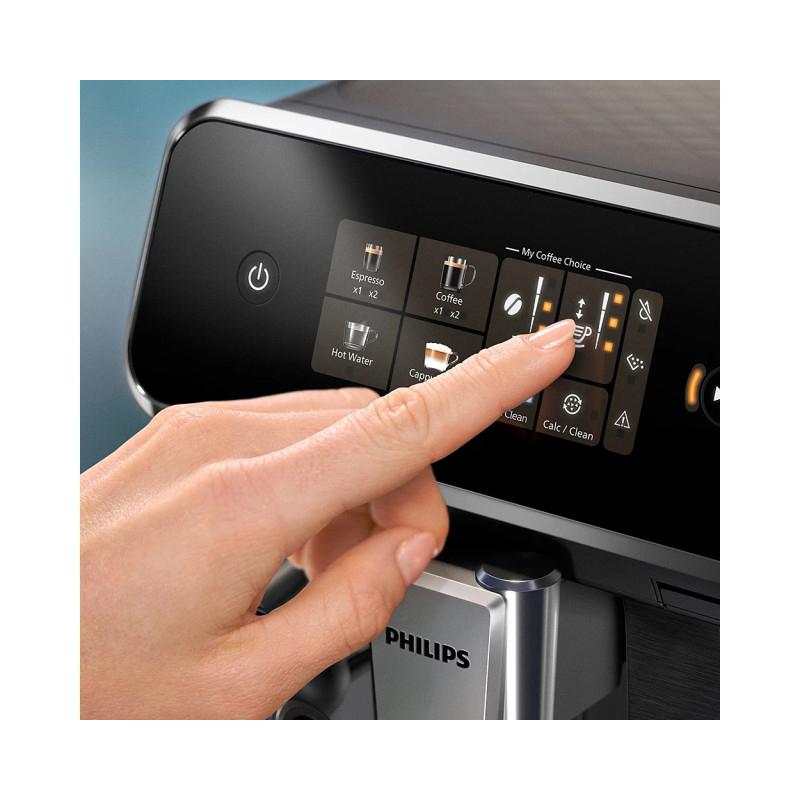 Philips Кавомашина Series 2300 LatteGo, 1.8л, зерно+мелена, автомат.капуч, дисплей, авторецептів -4, чорний