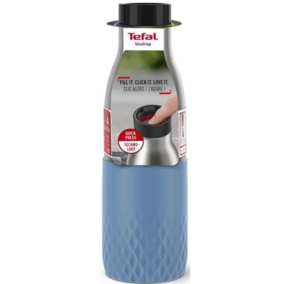 Tefal Термопляшка Bludrop soft touch, 500мл, нержавіюча сталь, синій