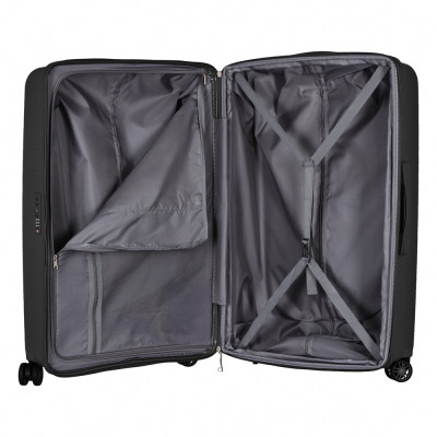 2E Валіза, Aero, поліпропілен, велика, 99/119 л, TSA, 4 колеса, EXP, чорна 2E Валіза, Aero, поліпропілен, велика, 99/119 л, TSA, 4 колеса, EXP, чорна