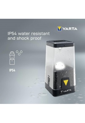 VARTA Ліхтар кемпінговий Ambiance L30RH з гібридною системою живлення акумулятор/батарейки, IP54, до 500 люмен, до 370 годин роботи, 3хАА