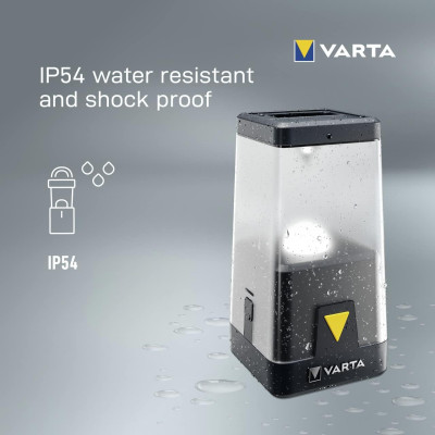 VARTA Ліхтар кемпінговий Ambiance L30RH з гібридною системою живлення акумулятор/батарейки, IP54, до 500 люмен, до 370 годин роботи, 3хАА