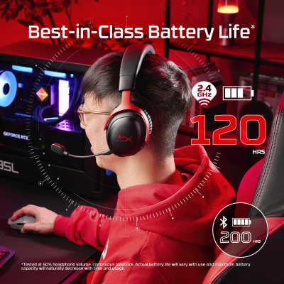 HyperX Гарнітура ігрова Cloud III S, WL/USB-A/USB-C, чорно-червоний