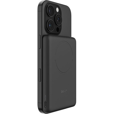Belkin Акумулятор портативний літій-іонний Power Bank Belkin 5000мА·год, 15Вт/Qi2 7.5Вт, Slim Magnetic Ring, чорний