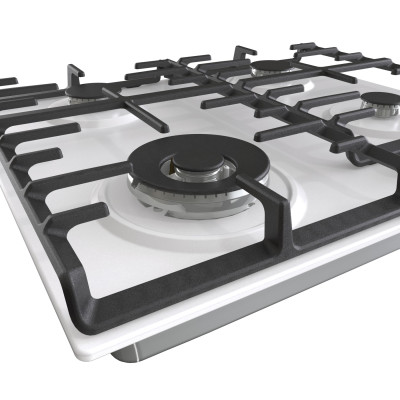 Gorenje Варильна поверхня газова, 60см, чавун, білий