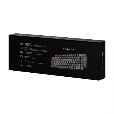 Keychron Клавіатура K6 68 Key Gateron White LED Brown