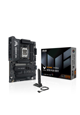 ASUS Материнська плата TUF GAMING X870E-PLUS WIFI7 sAM5 X870E 4xDDR5 M.2 HDMI WiFi BT ATX