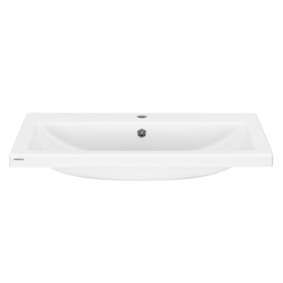 ARDESTO Раковина, умивальник ARDESTO Sati, штучний камінь, прямокут., з отвором для змішувача, з отвором для переливу, 495x390x158мм, накладний, білий