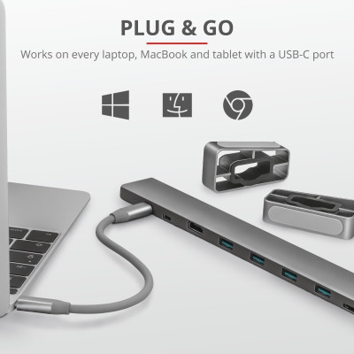 Trust Dalyx Aluminium 10-in-1 USB-C Multi-port Dock