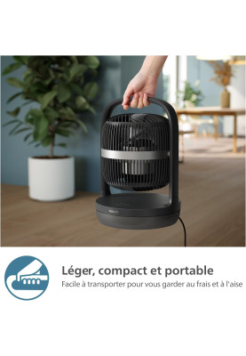 Philips Вентилятор Philips настільний Series 3000, 22см, 27Вт, таймер, поворот 180, чорний