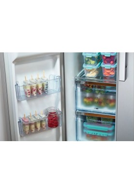 Gorenje Холодильник SBS, 179x68x91см, 2 дв., Х- 368л, М- 167л, A+, NF Plus, Інвертор, диспенсер, льодоген, Дисплей, сірий