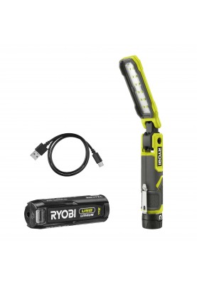 Ryobi Ліхтар інспекційний акумуляторний USB Lithium RLI4-120G, 4В, 2А·рік, 650лм, 3 режими, магніт, затискач 0.17кг