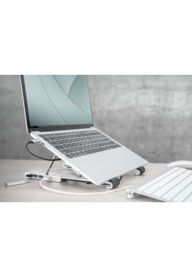 Digitus Підставка для ноутбука Variable Notebook Stand, до 17'', USB-C Dock 5-Port, сіра