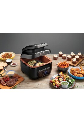 Russell Hobbs Мультипіч SatisFry Air&Grill, 1745Вт, чаша-5.5л, сенсорне керув., алюміній/пластик,чорно-оранжевий