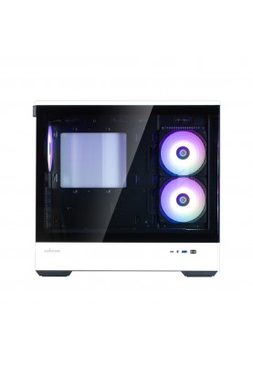 Zalman Корпус P30 без БР, 1xUSB3.0, 1xUSBType-C, 3x120мм ARGB, VGA 420мм, LCS ready, TG Side Panel, mATX, чорний/білий