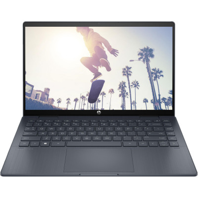 HP Ноутбук Pavilion x360 14-ek2005ua 14" FHD IPS Touch, Intel 5-120U, 16GB, F512GB, UMA, DOS, синій