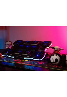 2E Gaming Підставка для ноутбука CPG-011, до 17.3", 1xUSB-A, 1xUSB-C, LCD, RGB, чорний