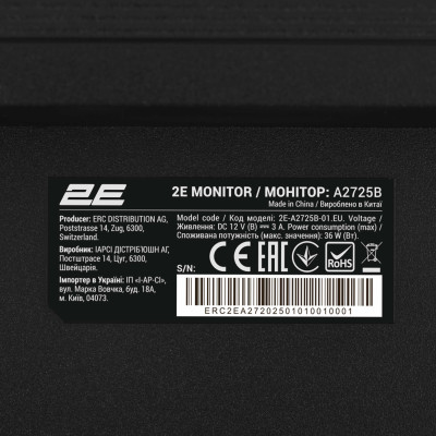 2E Монітор 2E 27" A2725B D-Sub, HDMI, VA, 100Hz 2E Монітор 2E 27" A2725B D-Sub, HDMI, VA, 100Hz