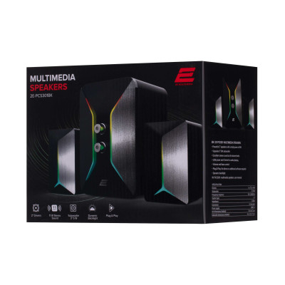 2E Акустична система PCS301 RGB, 2.1, USB, Black