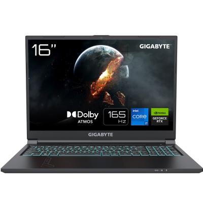 Gigabyte Ноутбук G6 16.0 FHD+ 165Hz, Intel i5-13500H, 16GB, F512GB, NVD4050-6, DOS, чорний