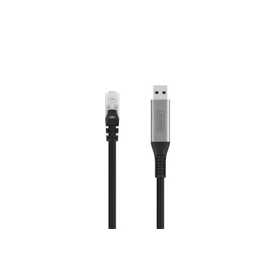 Digitus Кабель DIGITUS Ethernet USB-A - RJ45 CAT 6A S/FTP, 1 Gbit/s, 2m, LSZH
