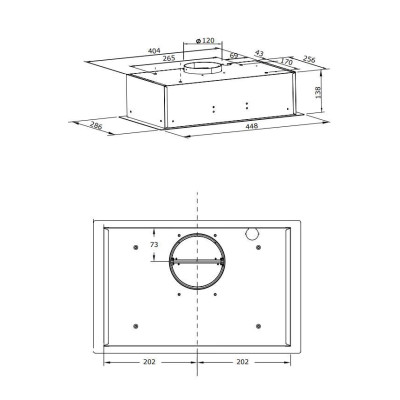 Hansa Витяжка вбудована, 45см, 234м.куб/год., чорний