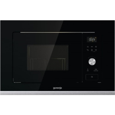 Gorenje Мікрохвильова піч вбудовувана, 20л, електр. управл., 800Вт, гриль, дисплей, чорний