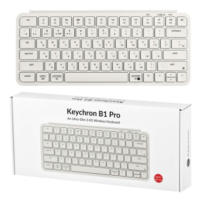 Keychron Клавіатура мембрана B1 Pro, USB/WL/BT, ivory white