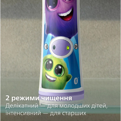 Philips Щітка зубна електр. Philips, Sonicare For Kids, 62т. колив/хв, насадок-2, фіолетовий